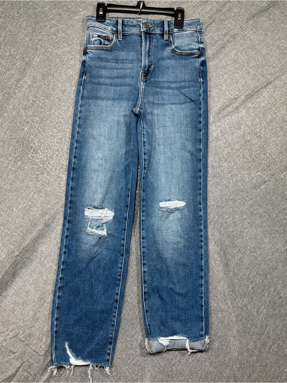 Hidden Distressed Blue Woman’s Straight-Leg Jeans